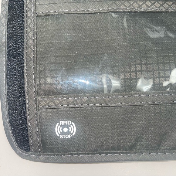 Venture 4TH Neck Pouch Travel Wallet RFID Blocking Passport Holder Gray/Black - Picture 10 of 15